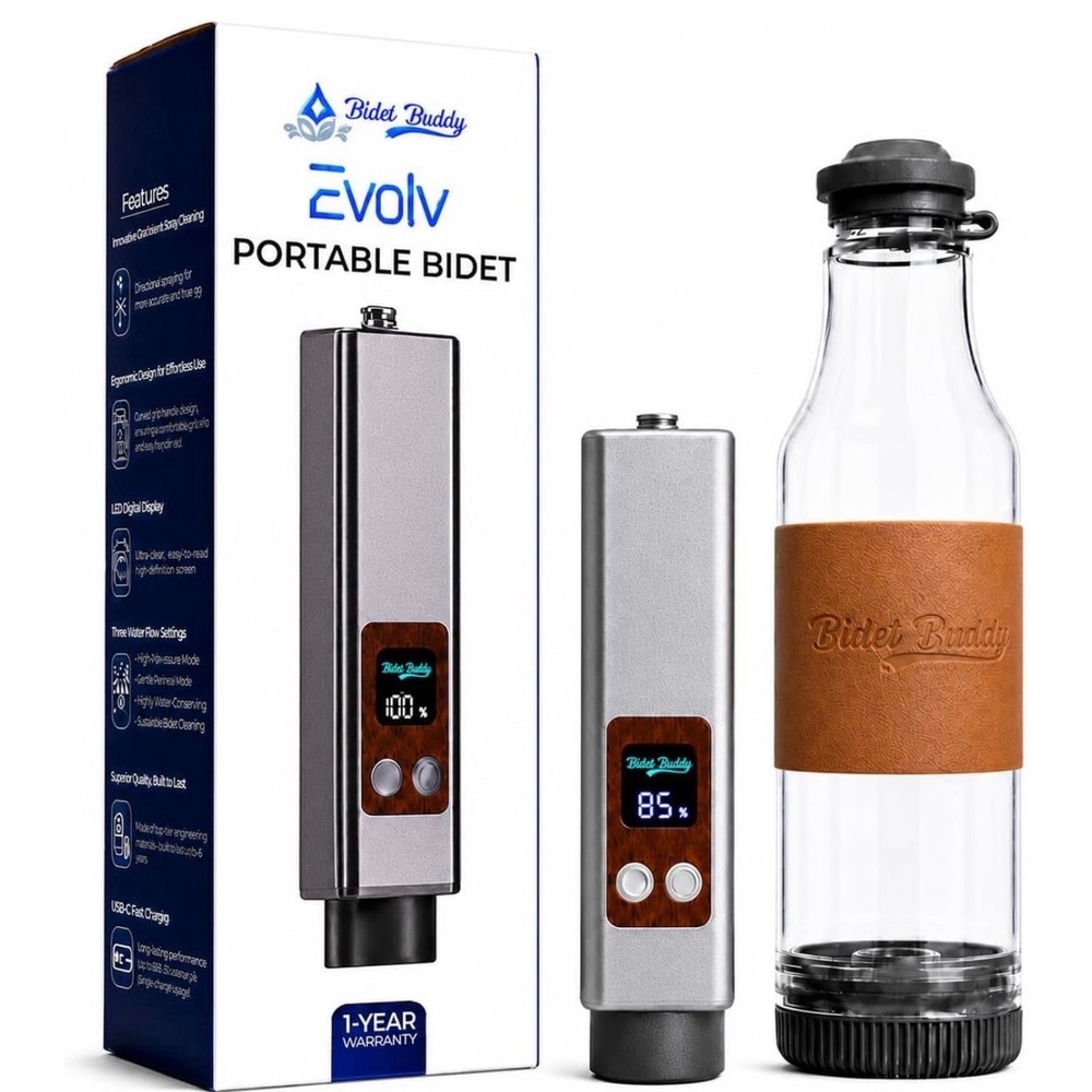 Genuine Evolv Portable Bidet | Rechargeable Electric Handheld Sprayer for Travel